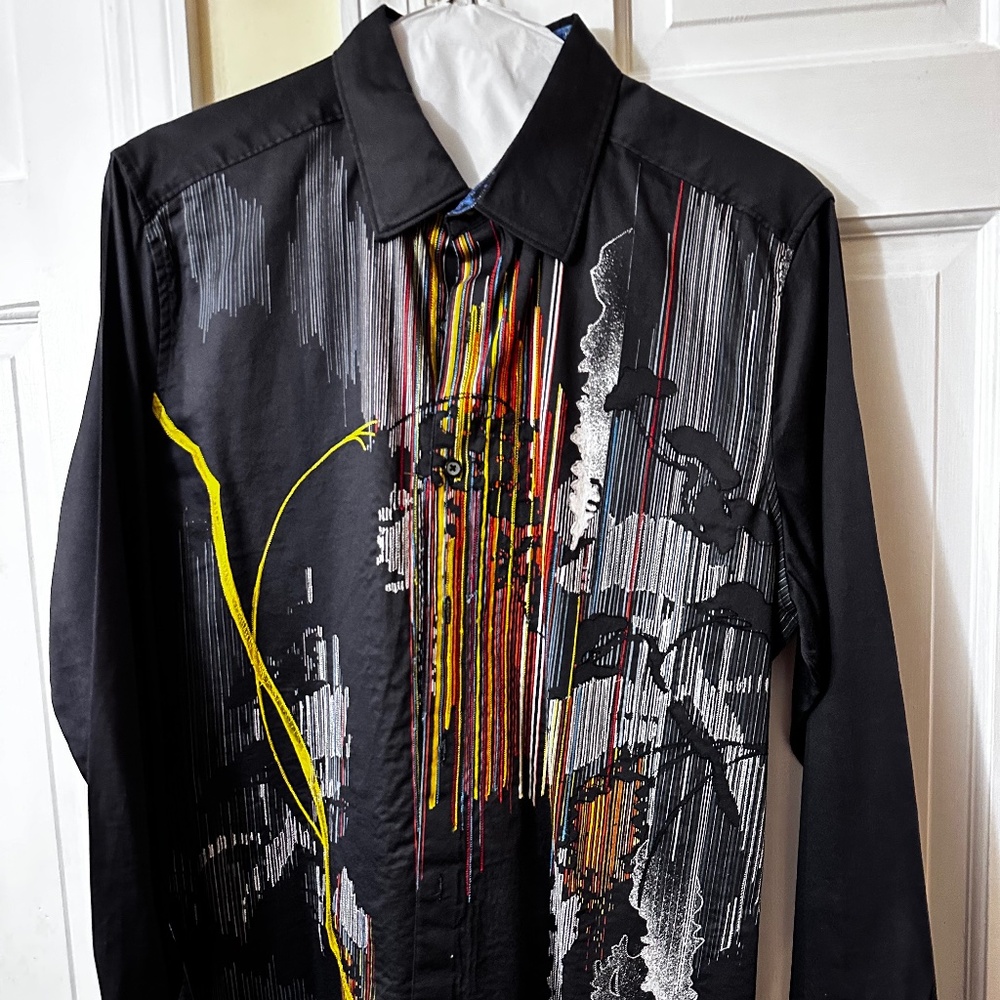 Robert Graham Abstract embroidered night out shirt